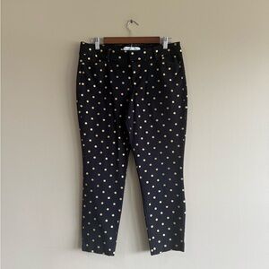 Old Navy Black and Gold Polka Dot Cropped Pixie Pants